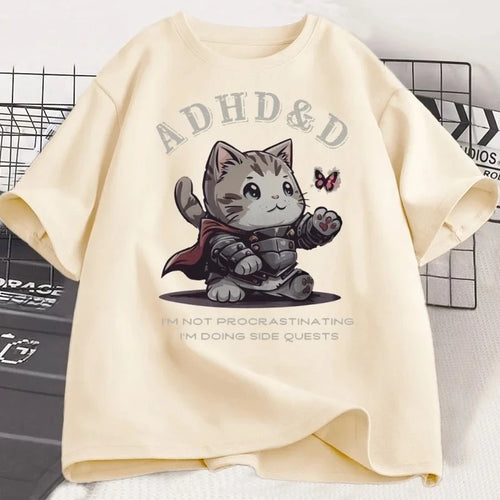 ADHD&D — I'm Not Procrastinating Cat Meme Y2K Graphic Tee - Neon Districts