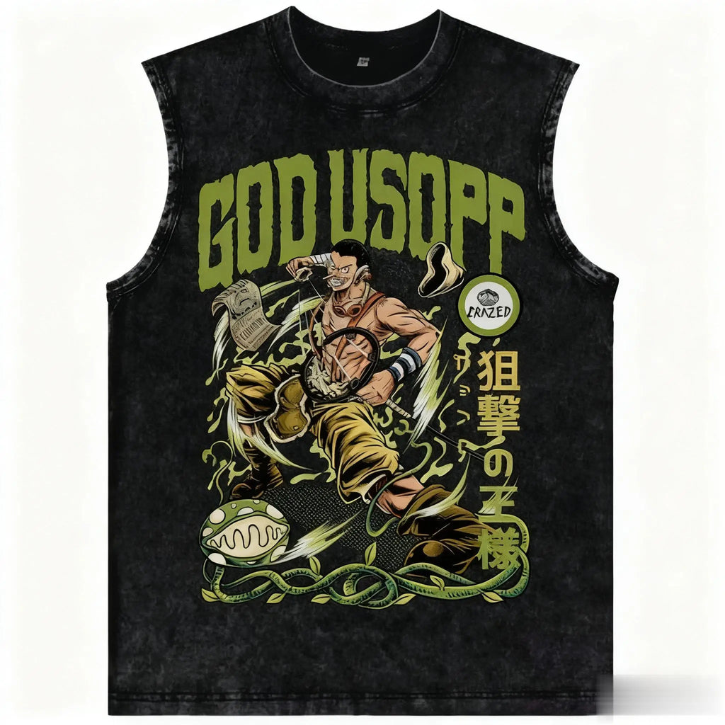 One Piece — Harajuku Washed Vintage Tank Top - Neon Districts