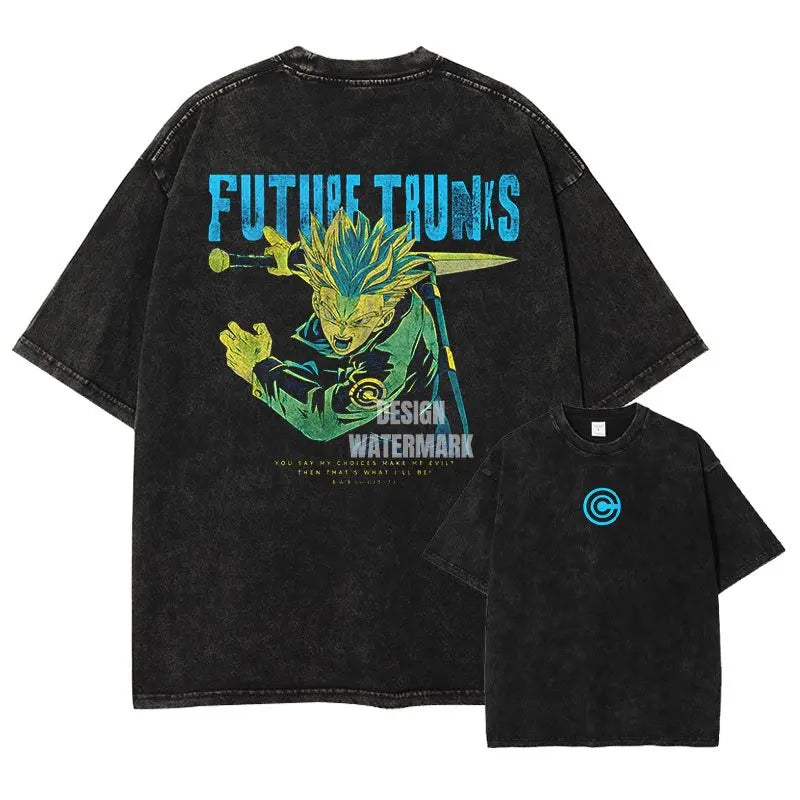 Dragon Ball Vegeta Washed Graphic Tee – Oversized Vintage