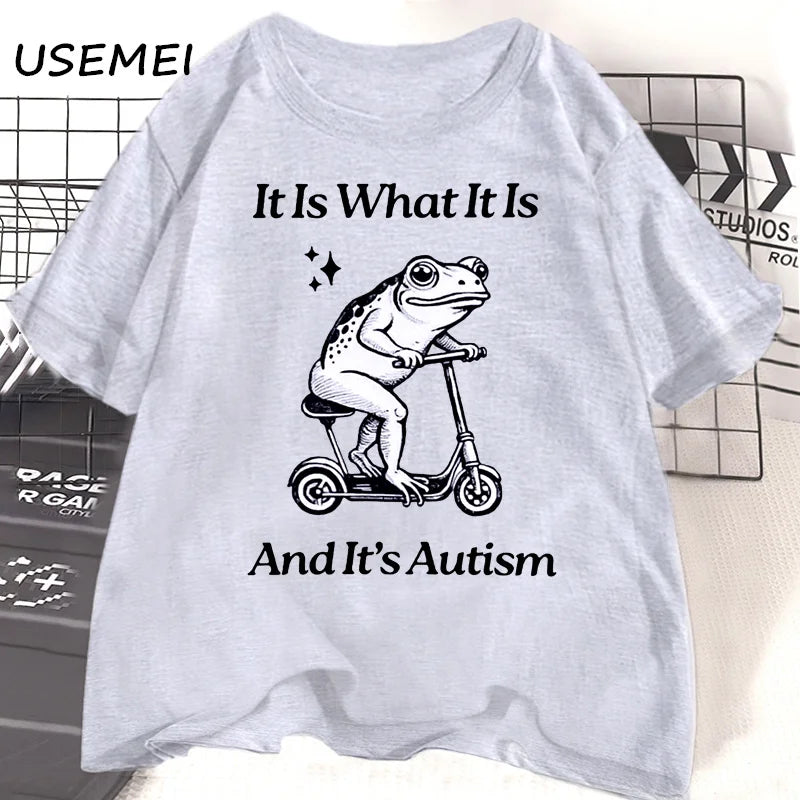 It Is What It Is — Autism Frog Weirdcore Meme Graphic Tee - Neon Districts