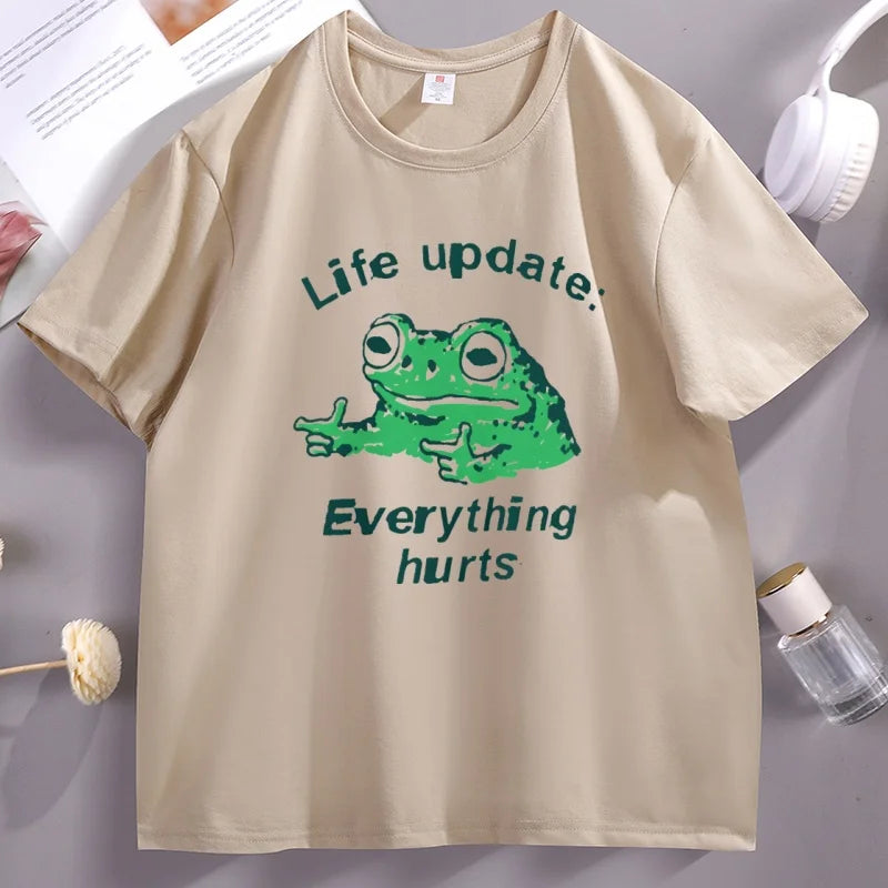 Life Update: Still a Frog — Meme Streetwear Graphic Tee - Neon Districts