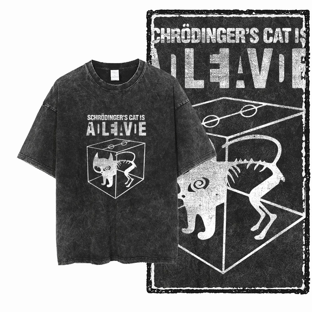 DB Cat — Acid Washed Exclusive Graphic Streetwear Tee - Neon Districts