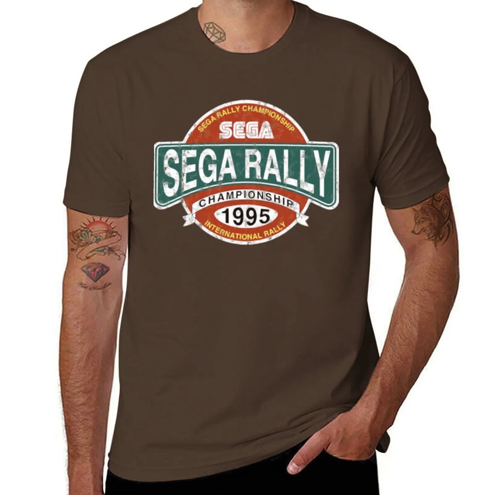 Sega Rally — Championship Distressed Logo Tee - Neon Districts