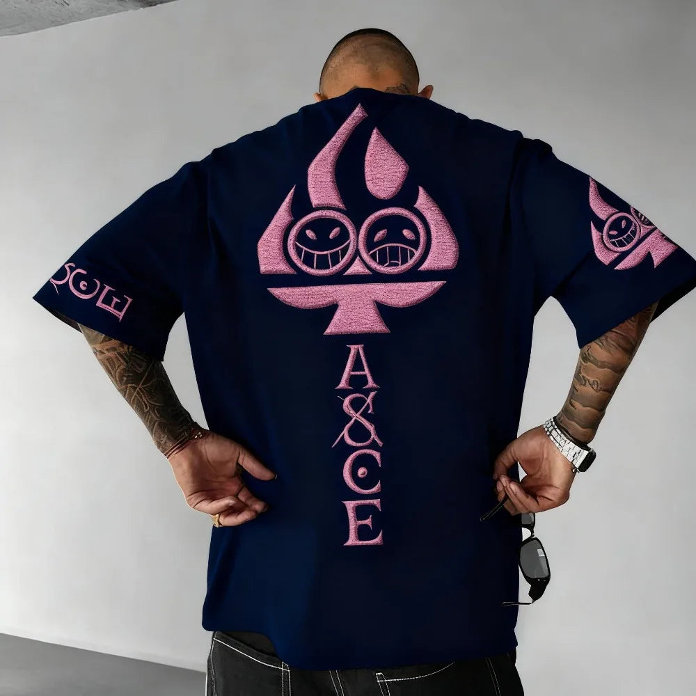 One Piece — Portgas D. Ace Parent & Child Harajuku Tee - Neon Districts