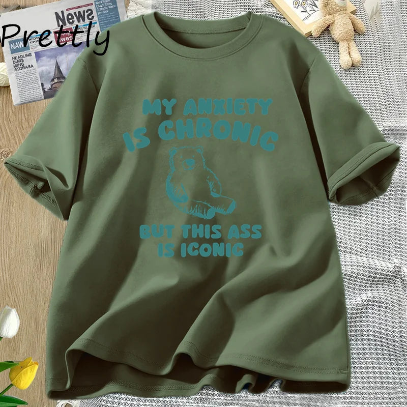 My Anxiety Is Chronic Bear Tee - Neon Districts