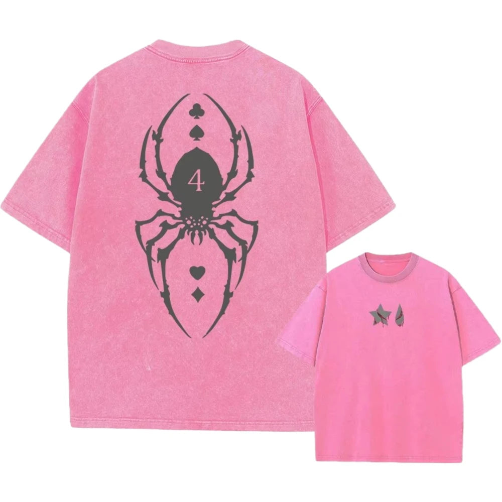 Japanese Anime Washed Tee – Hip-Hop Harajuku Oversized Top
