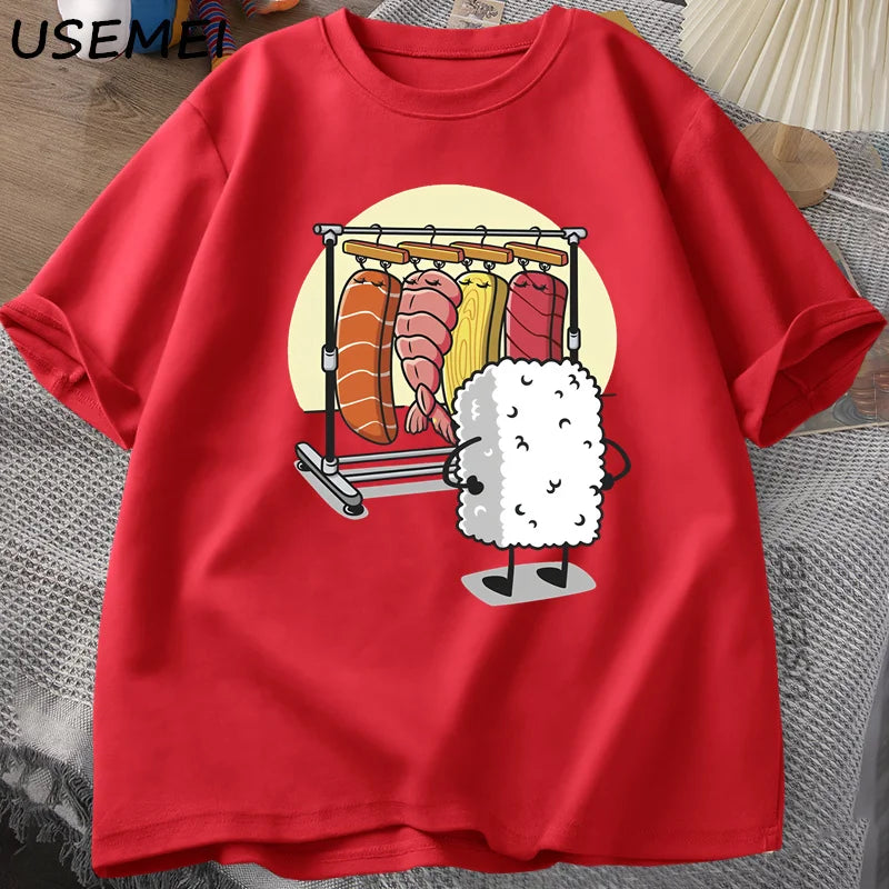 Sushi Wardrobe — Japanese Food Humor Graphic Tee - Neon Districts