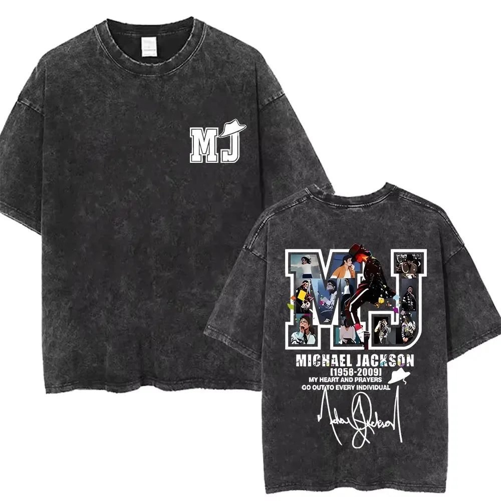 MJ King of Pop Washed Vintage Tee - Neon Districts