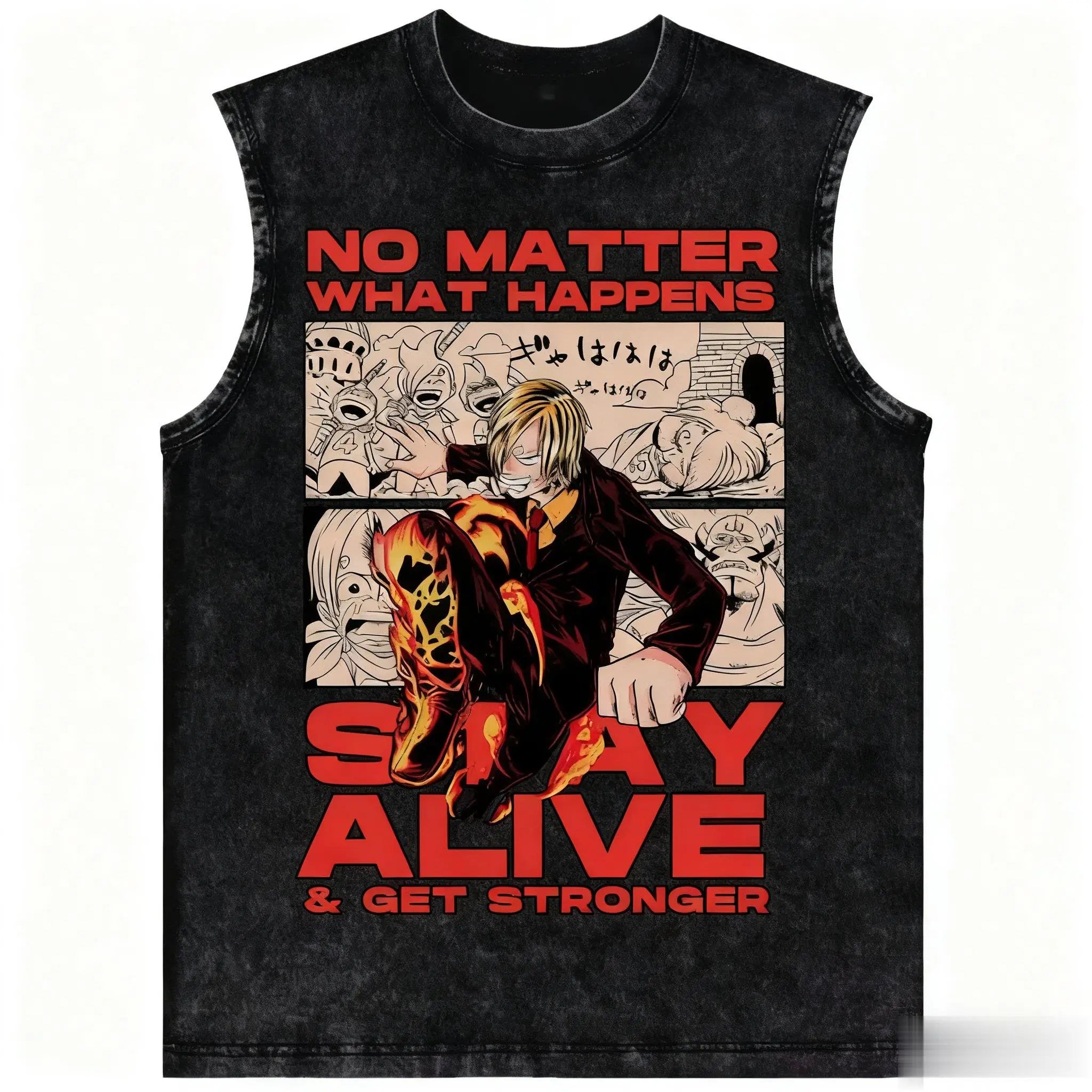 One Piece — Harajuku Washed Vintage Tank Top - Neon Districts
