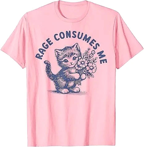 Rage Consumes Me — Cat Flower Kitty Meme Women's Graphic Tee - Neon Districts
