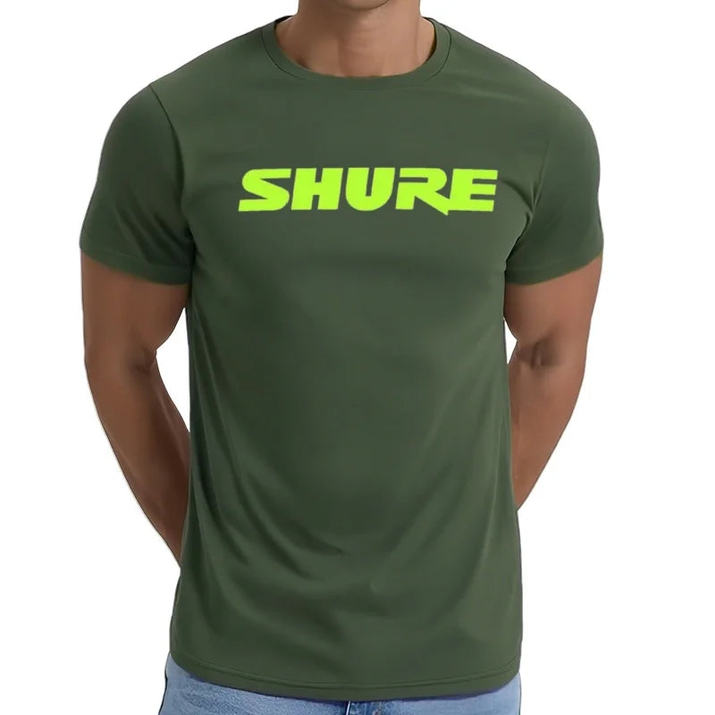 Shure — Vintage Microphone Brand Graphic Tee - Neon Districts