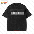 DX7 Synthesizer History — Vintage Oversized Music Keyboard Tee - Neon Districts