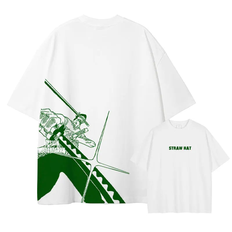One Piece Straw Hat Pirates Tee – Double-Sided Anime Print
