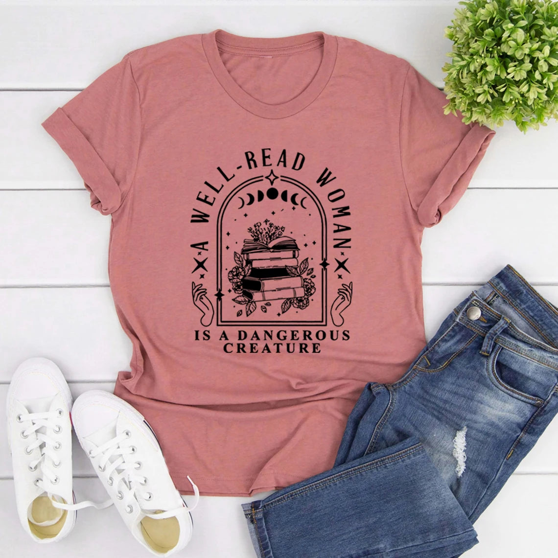 A Well-Read Woman Is Dangerous Tee - Neon Districts