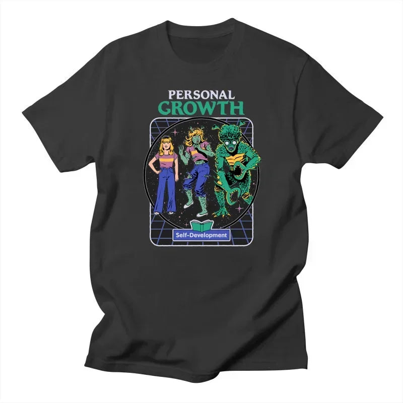 Horror Alien — Are We Here Yet? Harajuku Vintage Demon Graphic Tee - Neon Districts