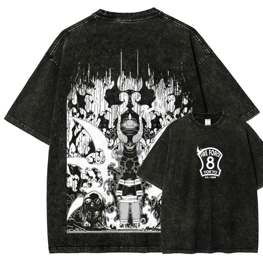 Fire Force Shinra Washed Vintage Tee