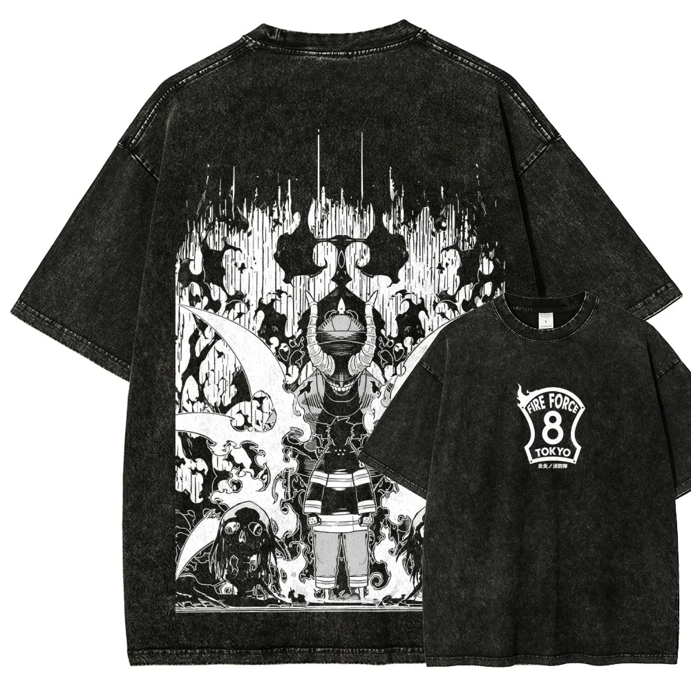 Fire Force Shinra Washed Vintage Tee
