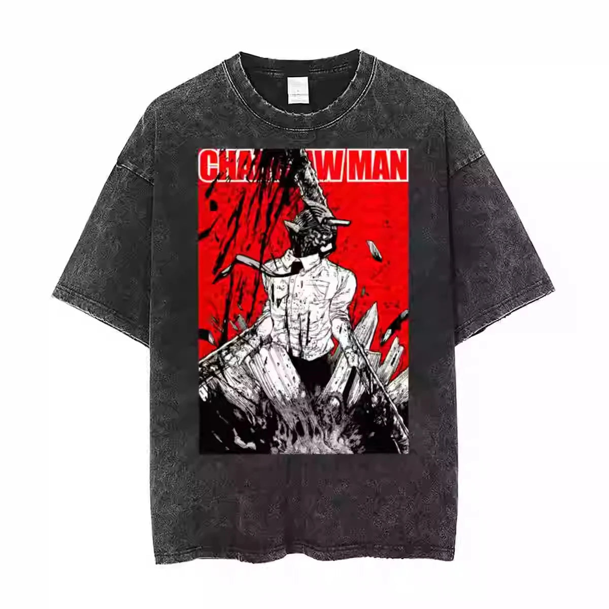 Chainsaw Man — Full Cast Washed Oversized Tee - Neon Districts