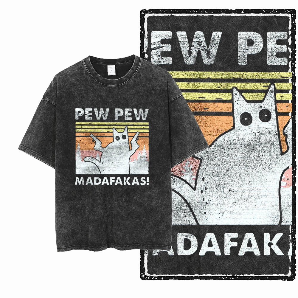 DB Cat — Acid Washed Exclusive Graphic Streetwear Tee - Neon Districts