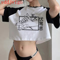 Jujutsu Kaisen Gothic Crop Top – Gojo Satoru Cropped Tee
