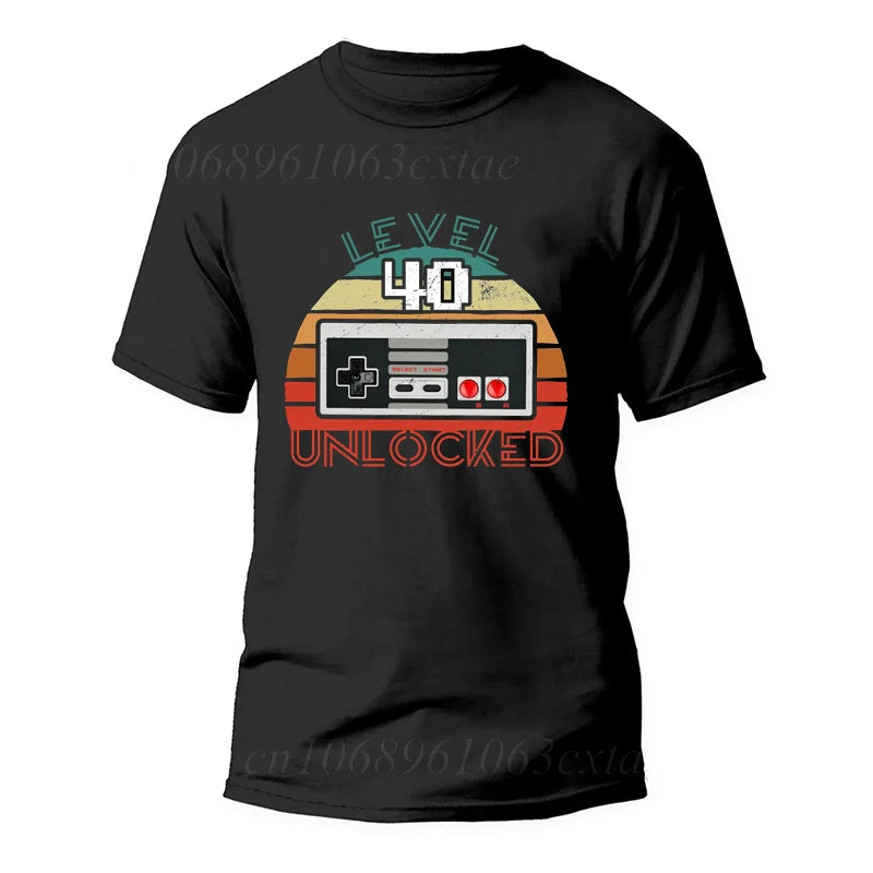 Level 40 Unlocked — Gamer Birthday Vintage Streetwear Tee - Neon Districts