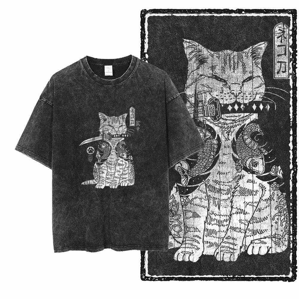 DB Cat — Acid Washed Exclusive Graphic Streetwear Tee - Neon Districts