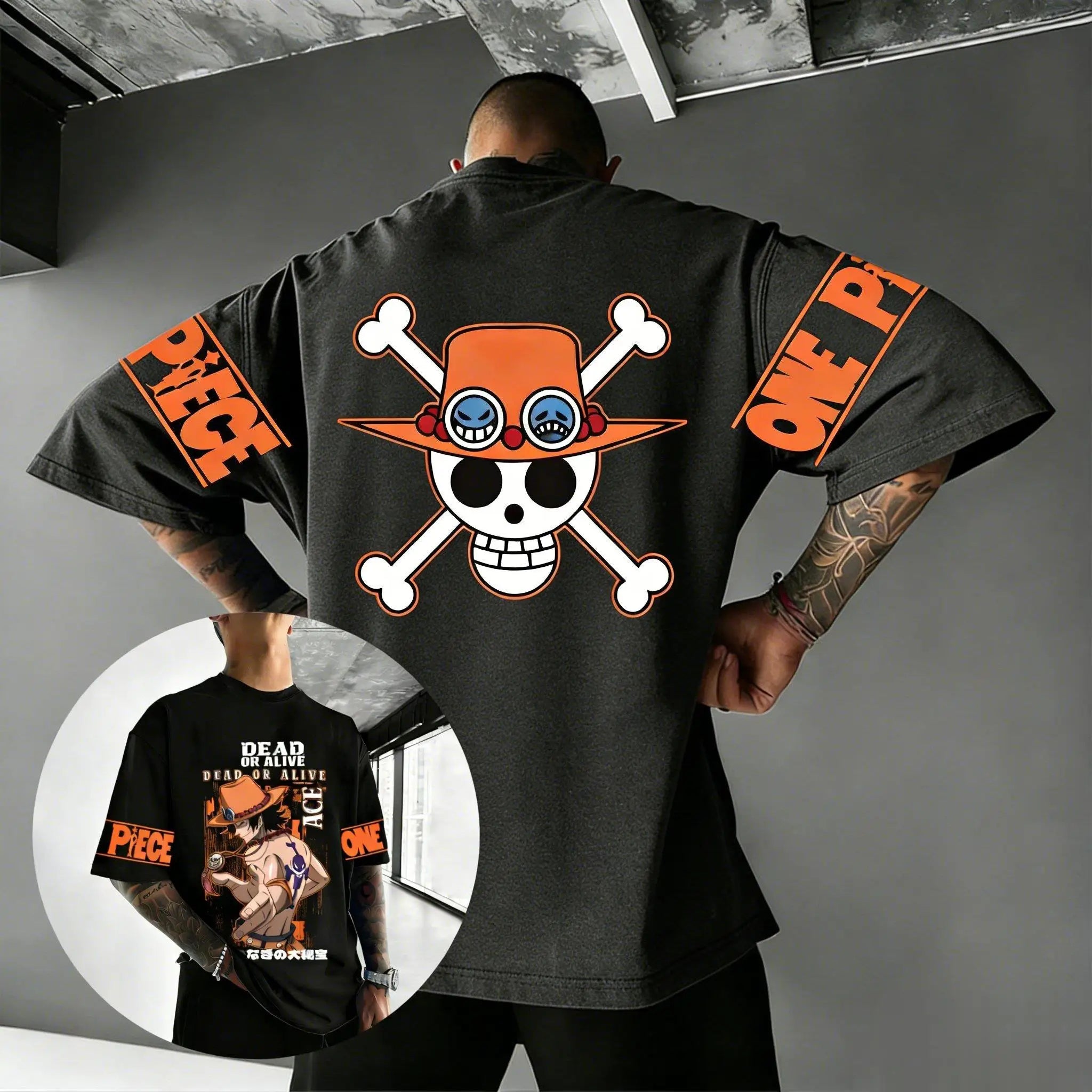 One Piece — Portgas D. Ace Streetwear Graphic Tee - Neon Districts