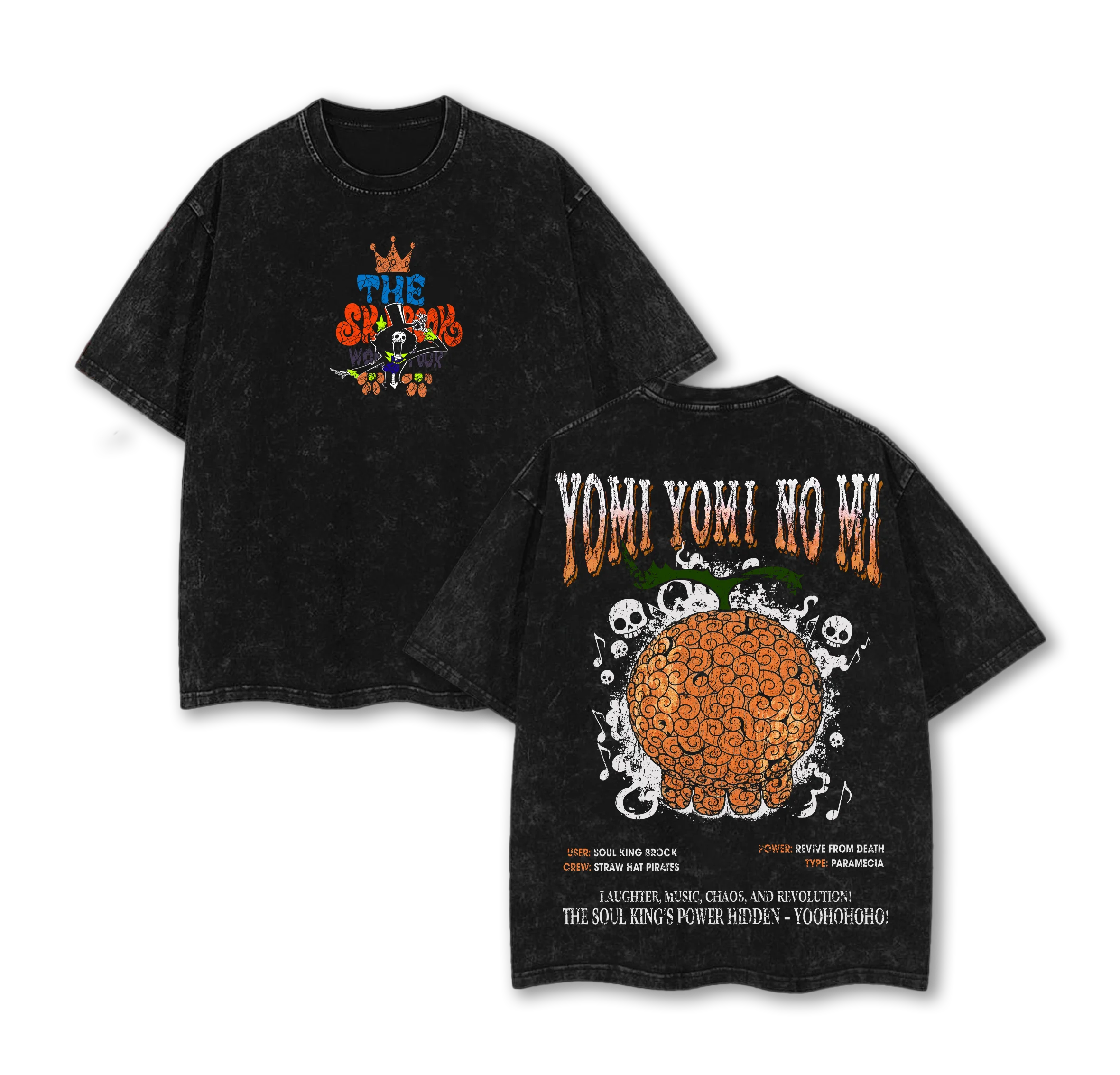 One Piece — Devil Fruit Acid Wash Vintage Tee - Neon Districts