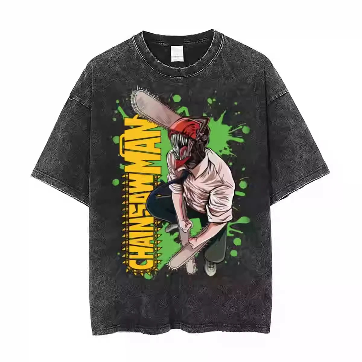 Chainsaw Man — Full Cast Washed Oversized Tee - Neon Districts