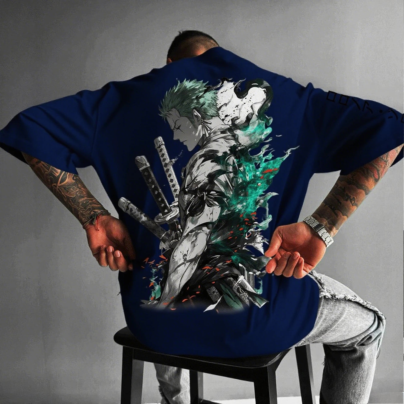 One Piece — Zoro Oversized Y2K Streetwear Tee - Neon Districts