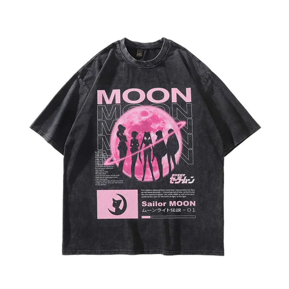 Sailor Moon — Vintage Washed Harajuku Oversized Tee - Neon Districts
