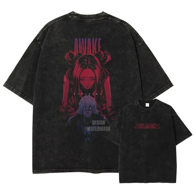 Bleach Aizen Sousuke Graphic Tee – Vintage Washed Oversized