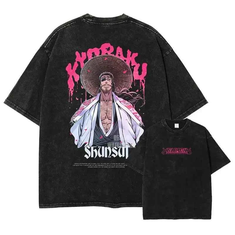 Bleach Aizen Sousuke Graphic Tee – Vintage Washed Oversized