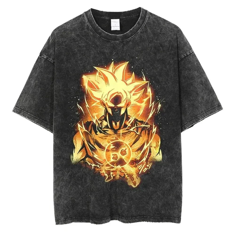 Dragon Ball Z Vegeta Vintage Wash Tee – Harajuku Sports Fit