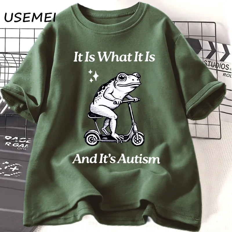 It Is What It Is — Autism Frog Weirdcore Meme Graphic Tee - Neon Districts