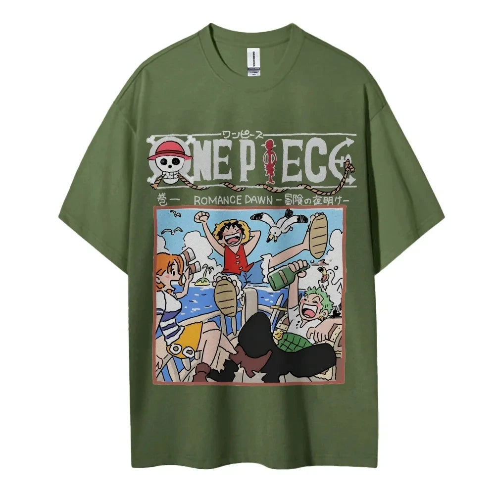 One Piece — Straw Hat Crew Oversized Peripheral Tee - Neon Districts