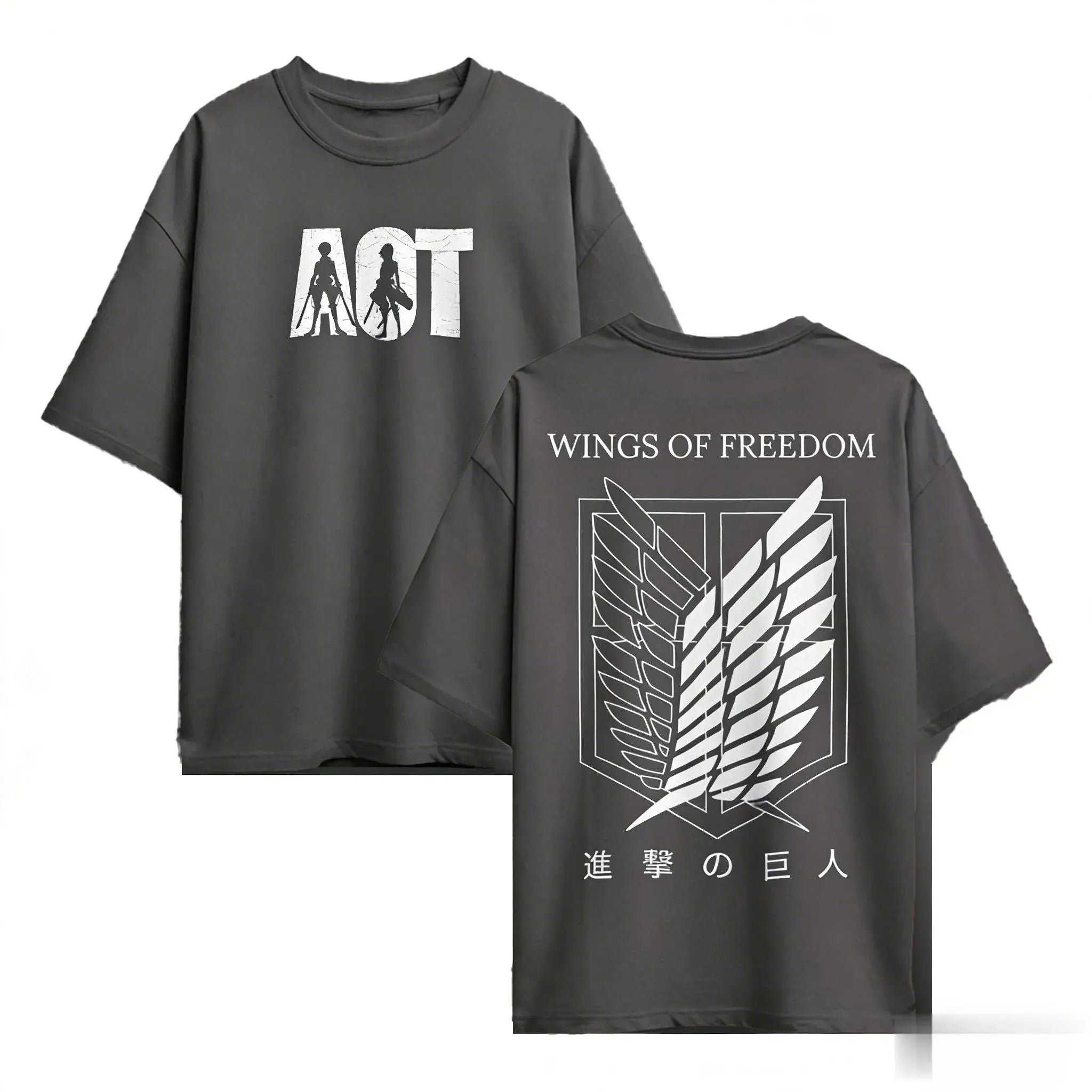 Attack on Titan Oversized Summer Tee – Y2K Streetwear Graphic