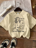 Retro Cartoon Cat & Woman — Vintage Women's Graphic Tee - Neon Districts