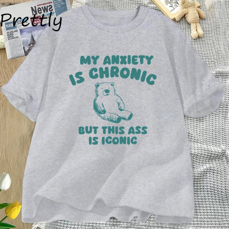 My Anxiety Is Chronic Bear Tee - Neon Districts