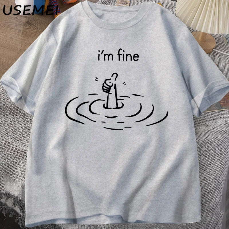 I'm Fine (Back Print) — Mental Health Humor Graphic Tee - Neon Districts