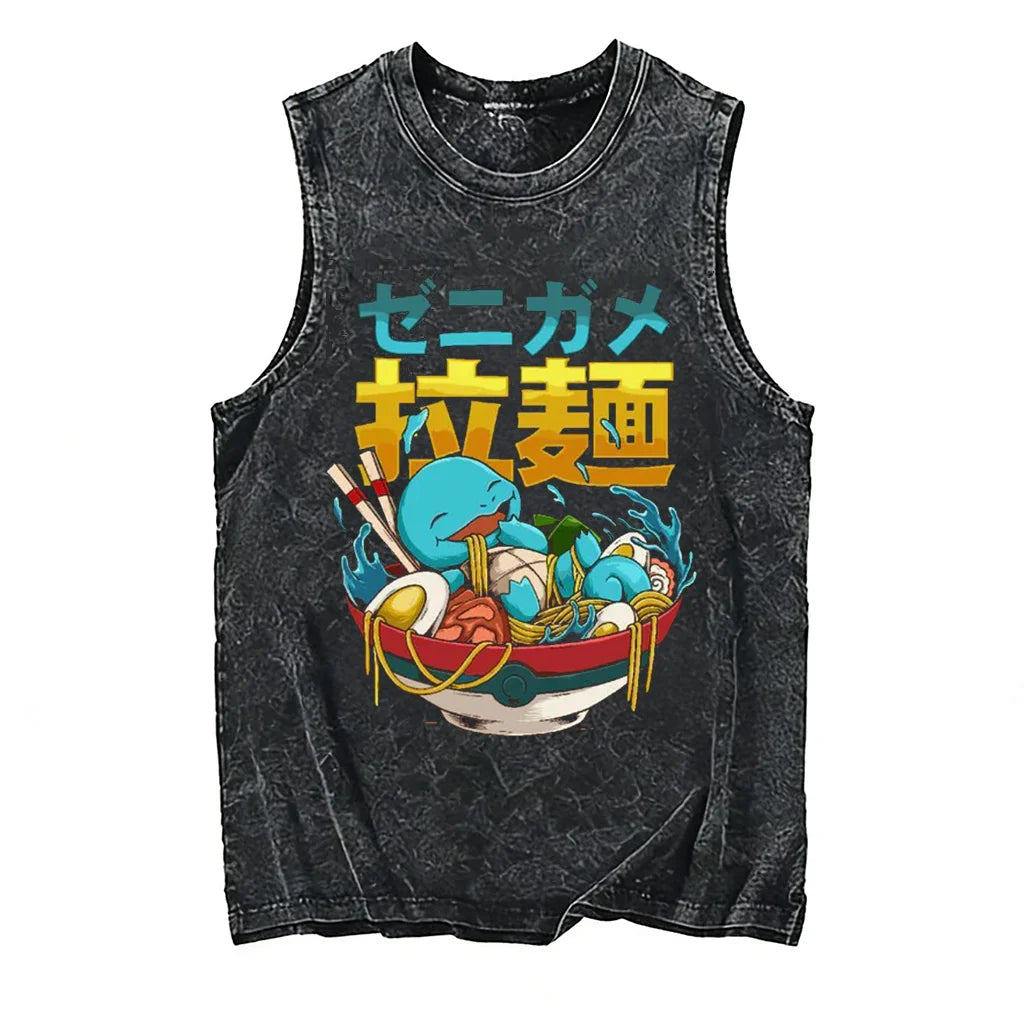 Pokémon — Gengar Ramen Washed Vintage Tank Top - Neon Districts