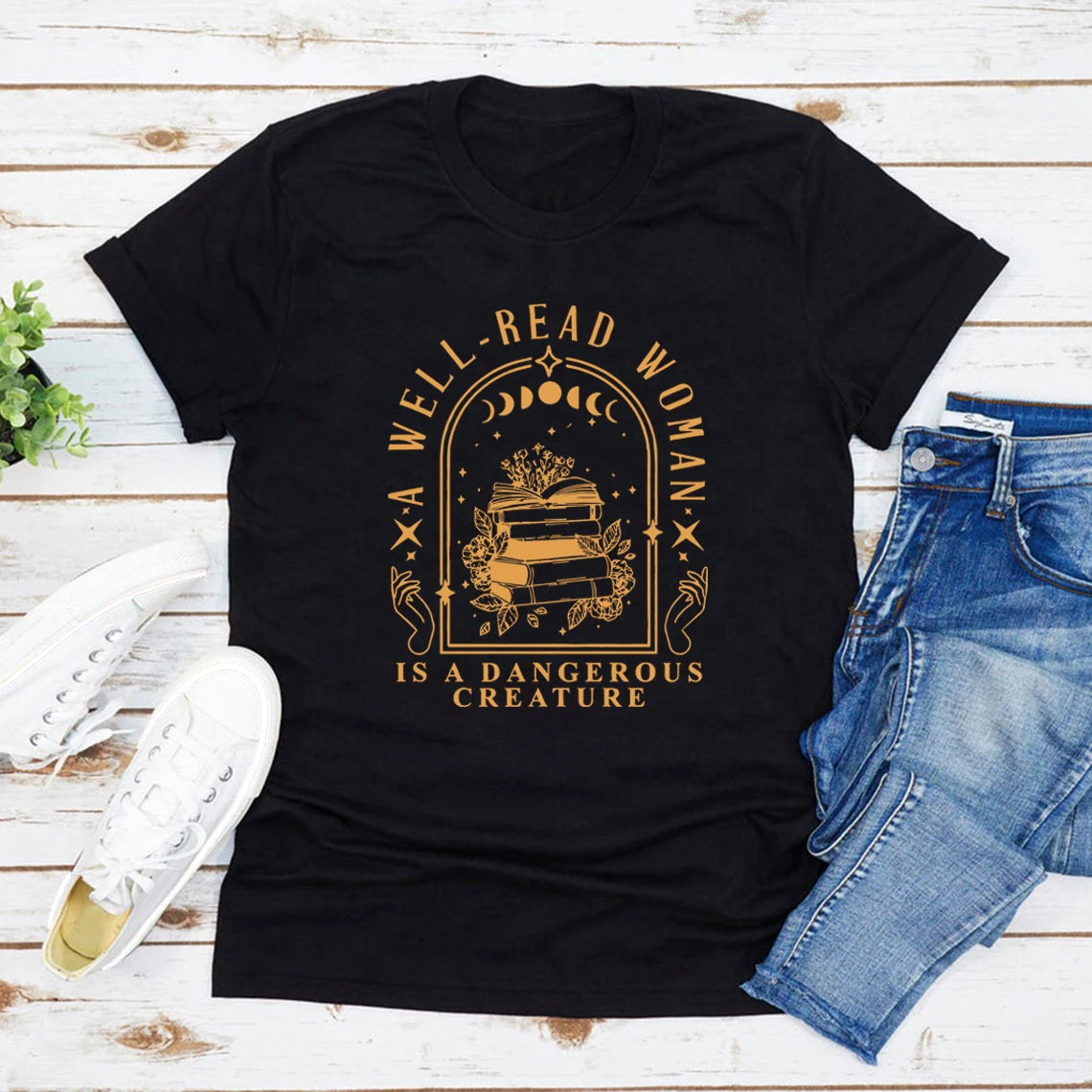 A Well-Read Woman Is Dangerous Tee - Neon Districts