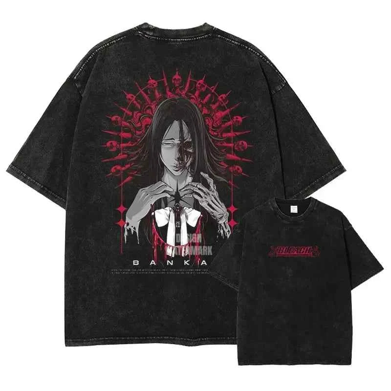 Bleach Aizen Sousuke Graphic Tee – Vintage Washed Oversized