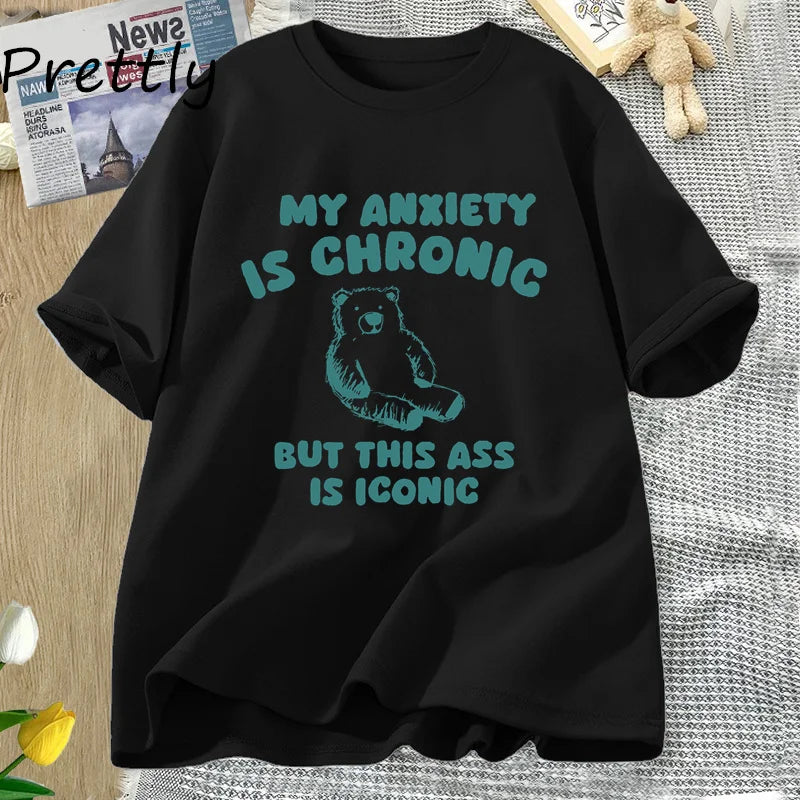 My Anxiety Is Chronic Bear Tee - Neon Districts