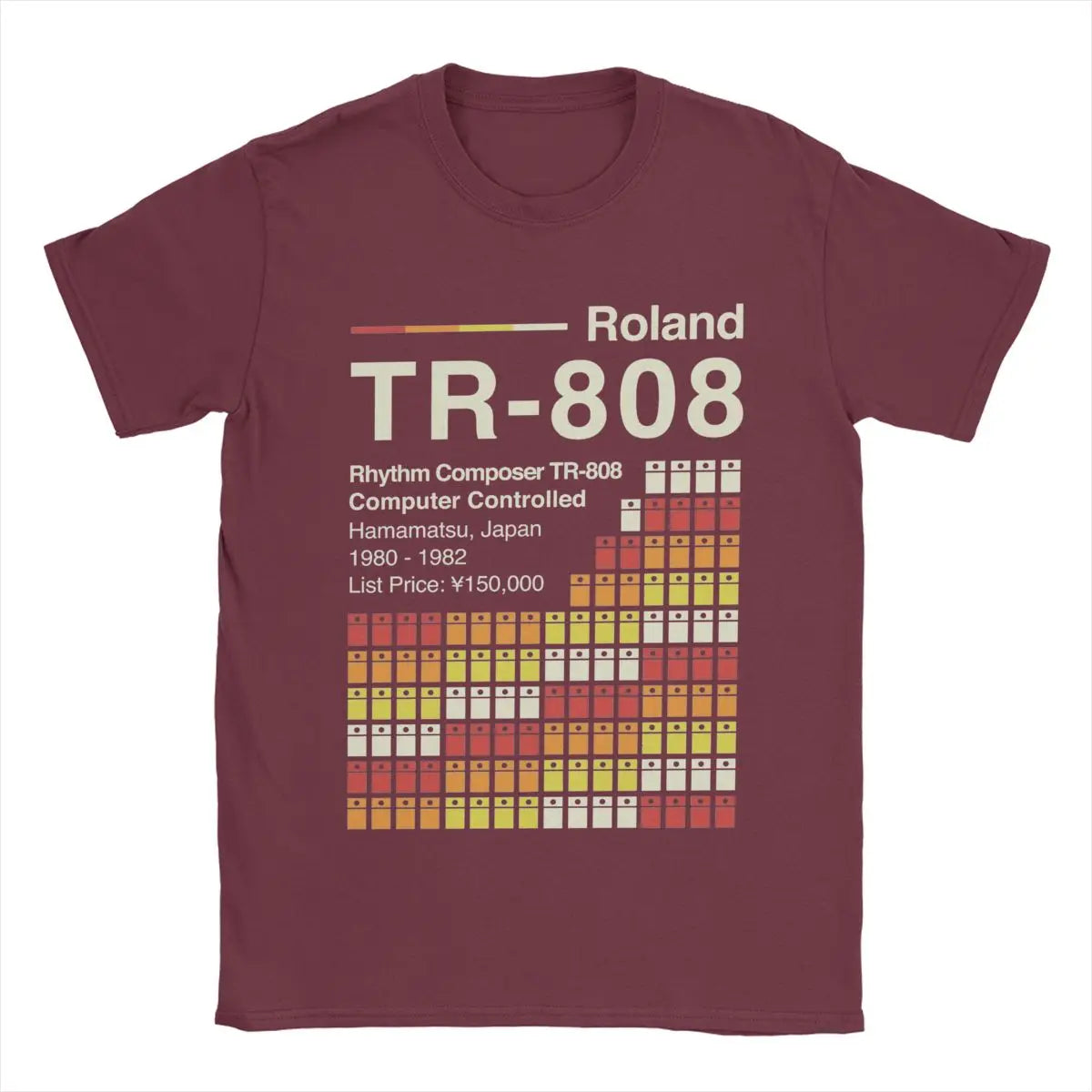 Roland TR-808 — Horizontal Drum Machine Vintage Tee - Neon Districts