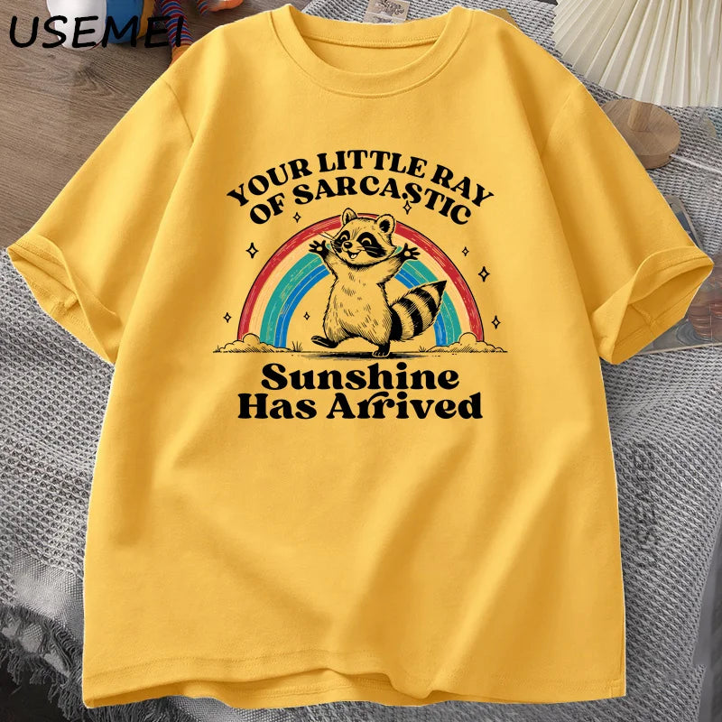 Your Little Ray of Sunshine — Sarcastic Raccoon Meme Tee - Neon Districts