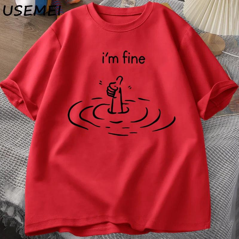 I'm Fine (Back Print) — Mental Health Humor Graphic Tee - Neon Districts