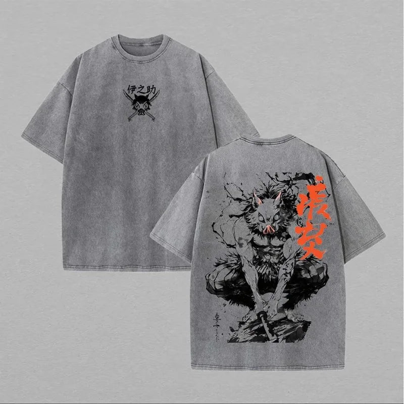 Demon Slayer — Inosuke Hashibira Washed Tee - Neon Districts