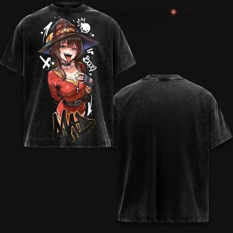 KonoSuba Washed Oversized Anime Tee