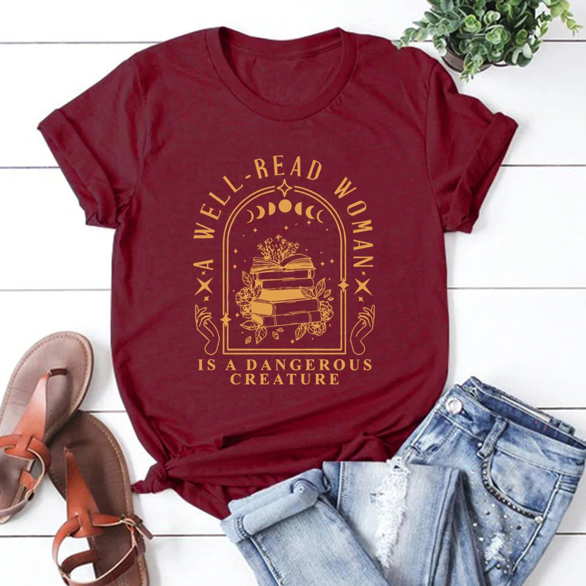 A Well-Read Woman Is Dangerous Tee - Neon Districts
